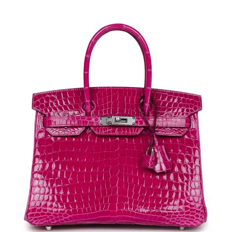 hermès birkin 30 rose pourpre niloticus crocodile bag